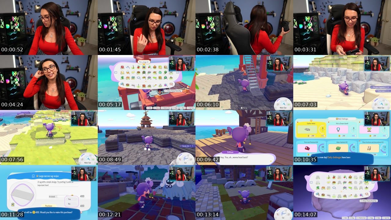 Contact-sheet preview of TrishaHershberger's Twitch recording