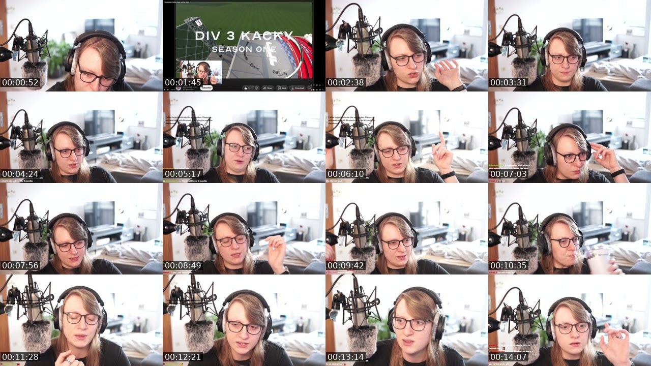 Contact-sheet preview of DivineCarly's Twitch recording