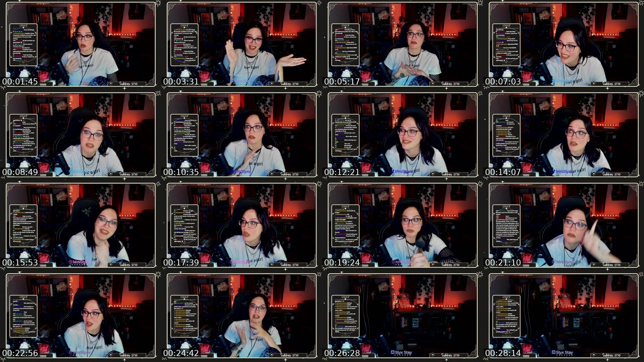 Contact-sheet preview of MrsStyxx's Twitch recording