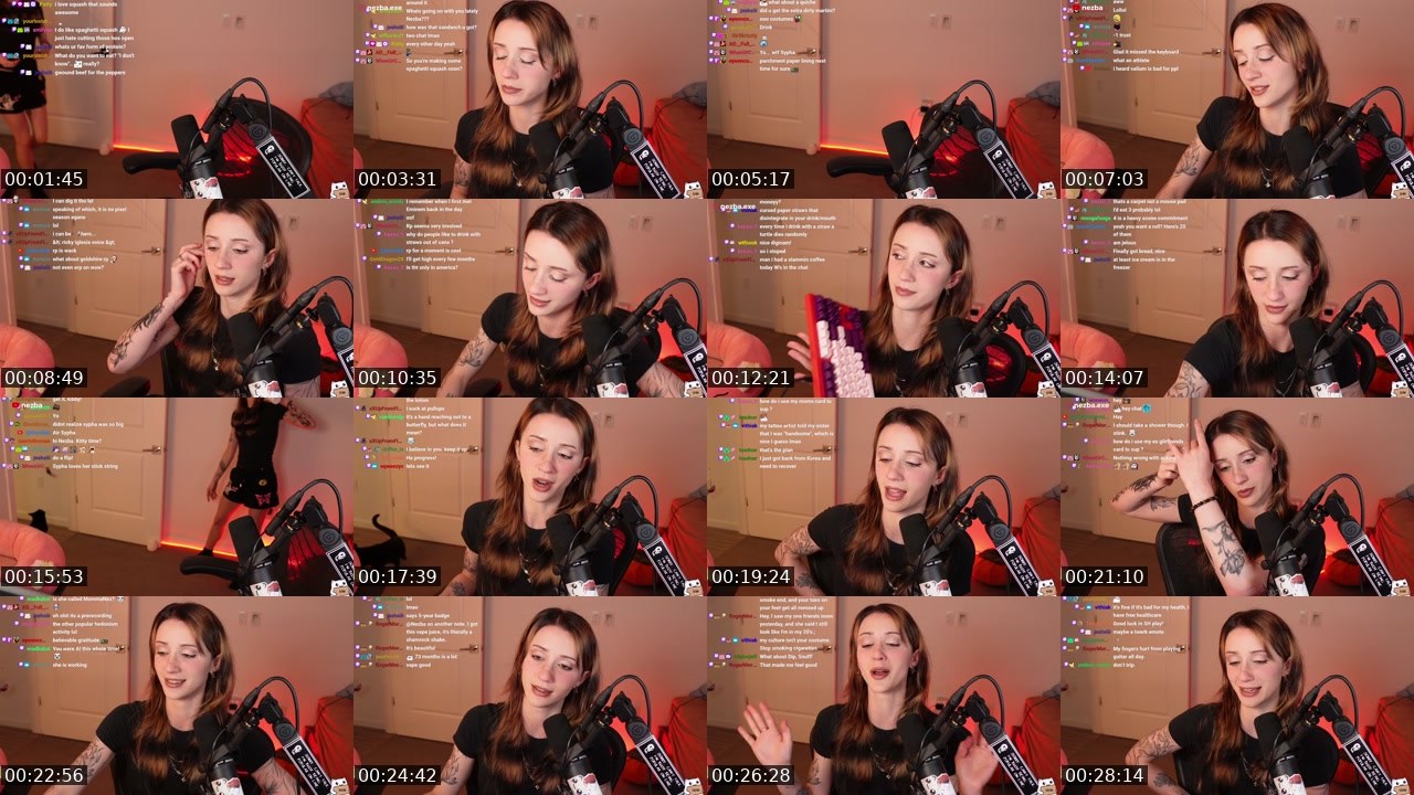Contact-sheet preview of Nezba's Twitch recording