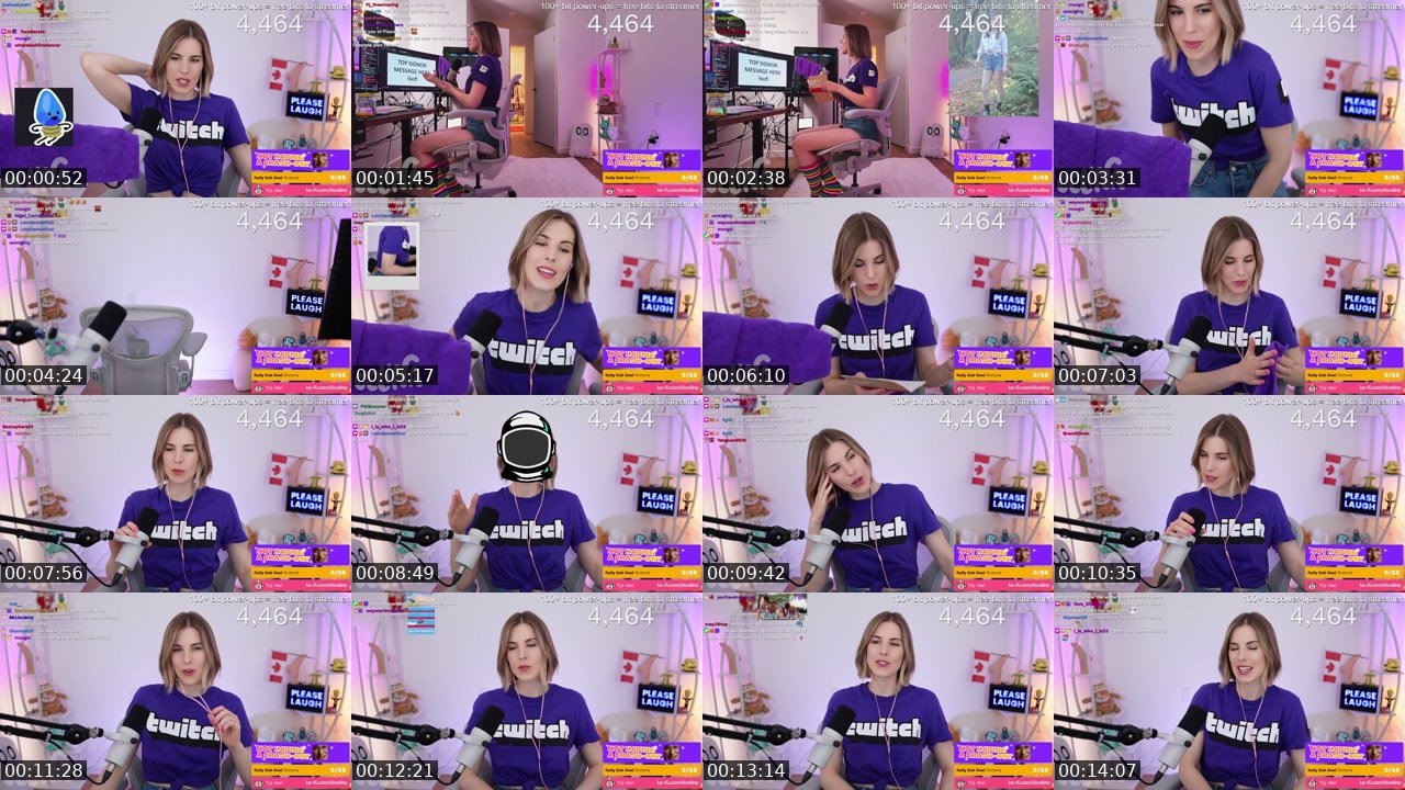 Contact-sheet preview of Celina's Twitch recording