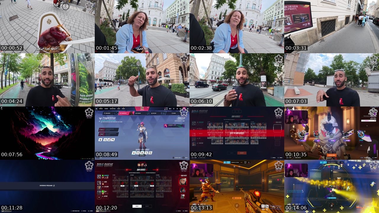 Contact-sheet preview of Sondos's Twitch recording