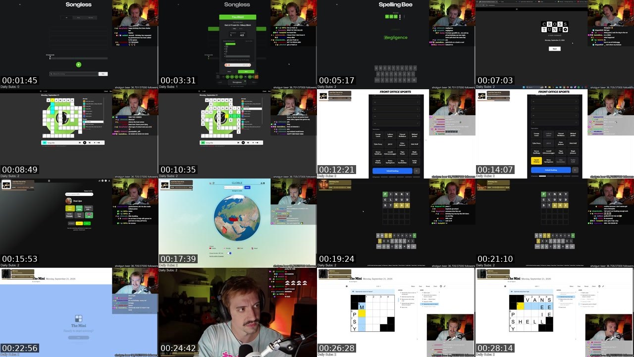 Contact-sheet preview of cochard's Twitch recording