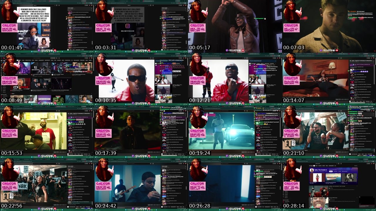 Contact-sheet preview of sclassmb's Twitch recording