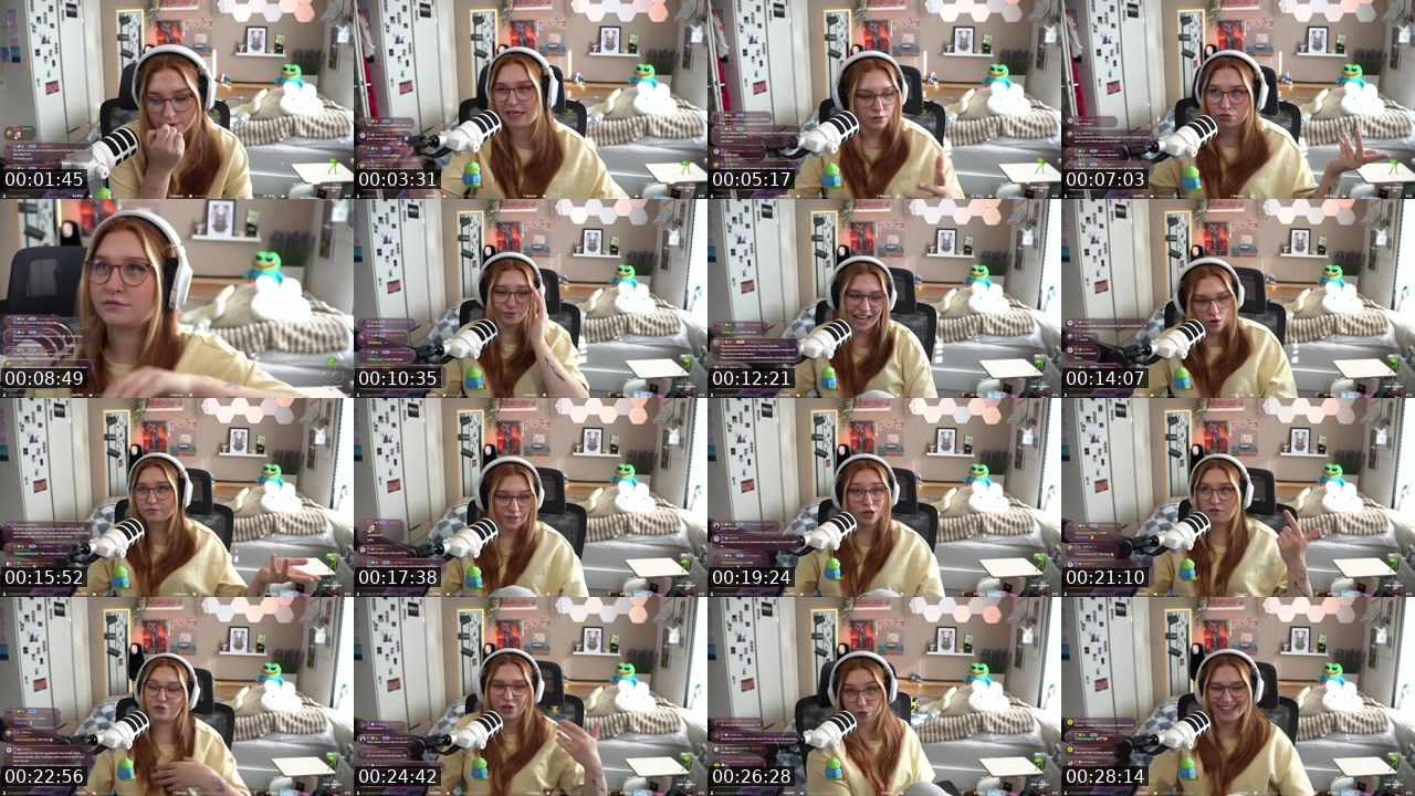 Contact-sheet preview of Mehluxka's Twitch recording
