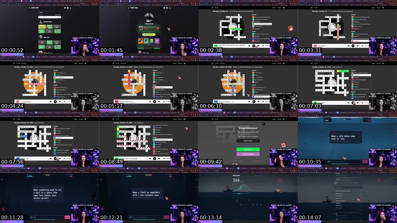 Contact-sheet preview of LacedUpLauren's Twitch recording
