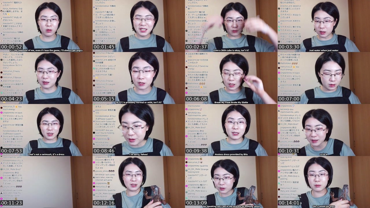 Contact-sheet preview of yoruno_shino's Twitch recording