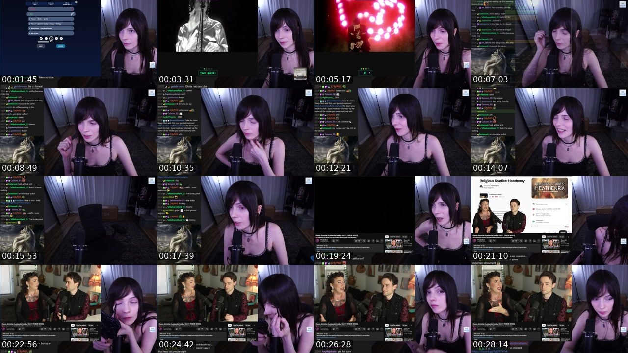Contact-sheet preview of MafiaJinx's Twitch recording