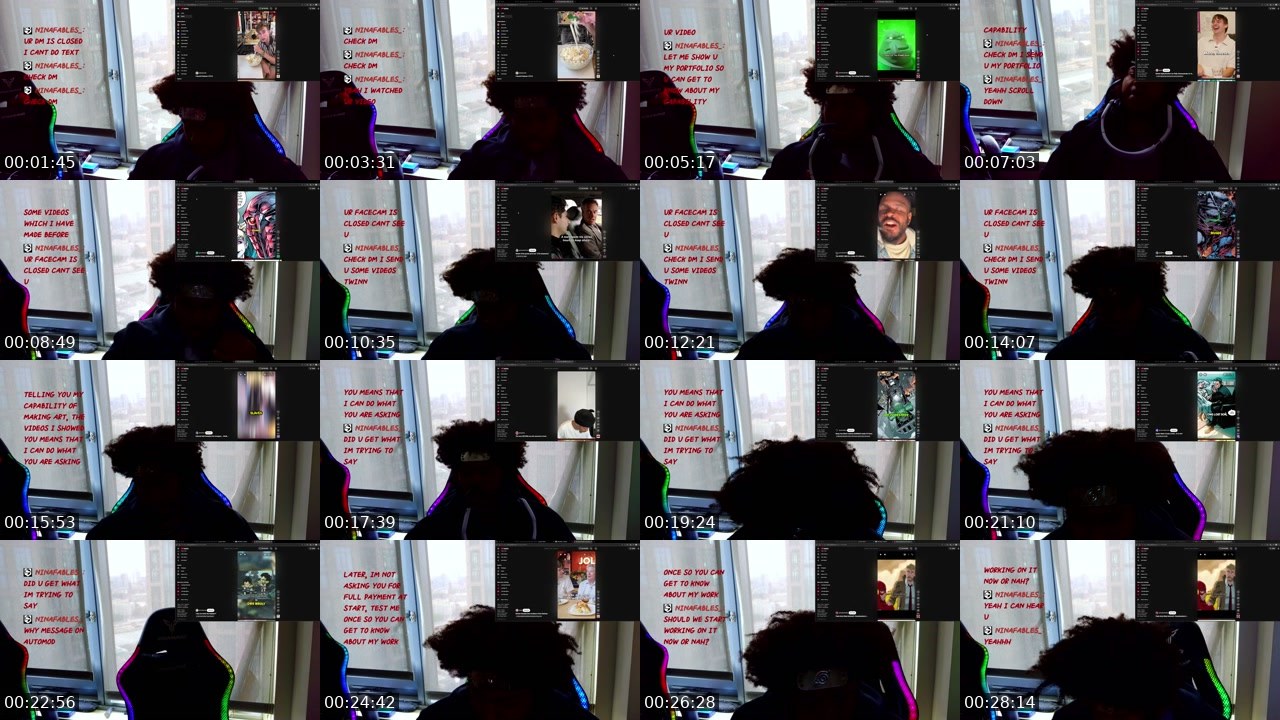 Contact-sheet preview of Nigaut0's Twitch recording