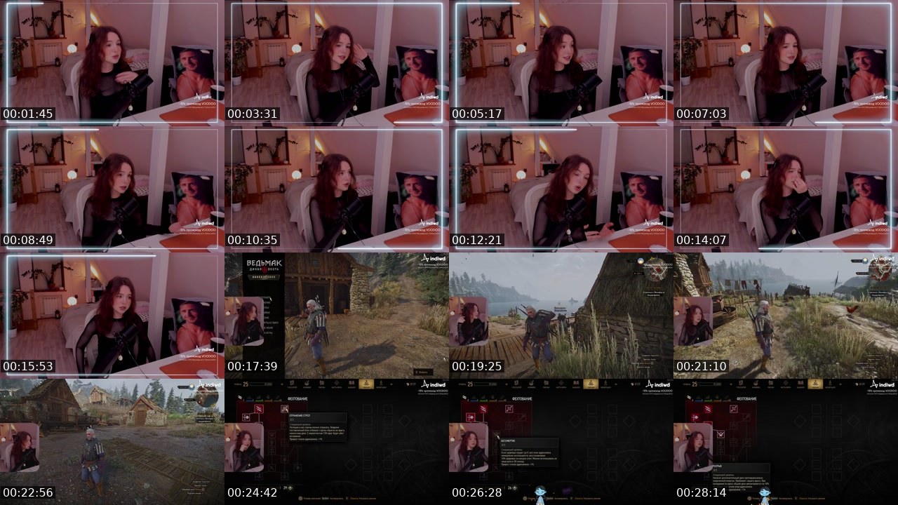 Contact-sheet preview of OlyaVoodoo's Twitch recording