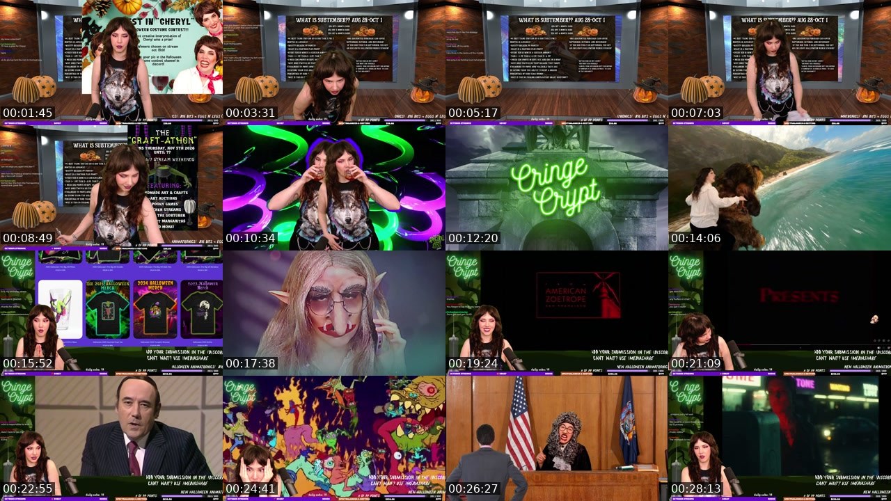 Contact-sheet preview of SpectralSybil's Twitch recording
