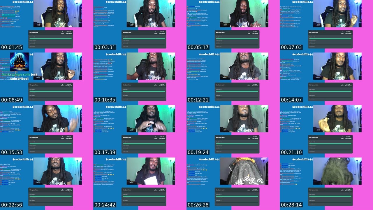 Contact-sheet preview of CodeChill504's Twitch recording