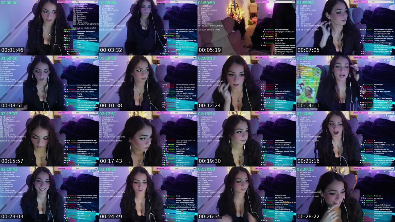 Contact-sheet preview of Kirbe's Twitch recording