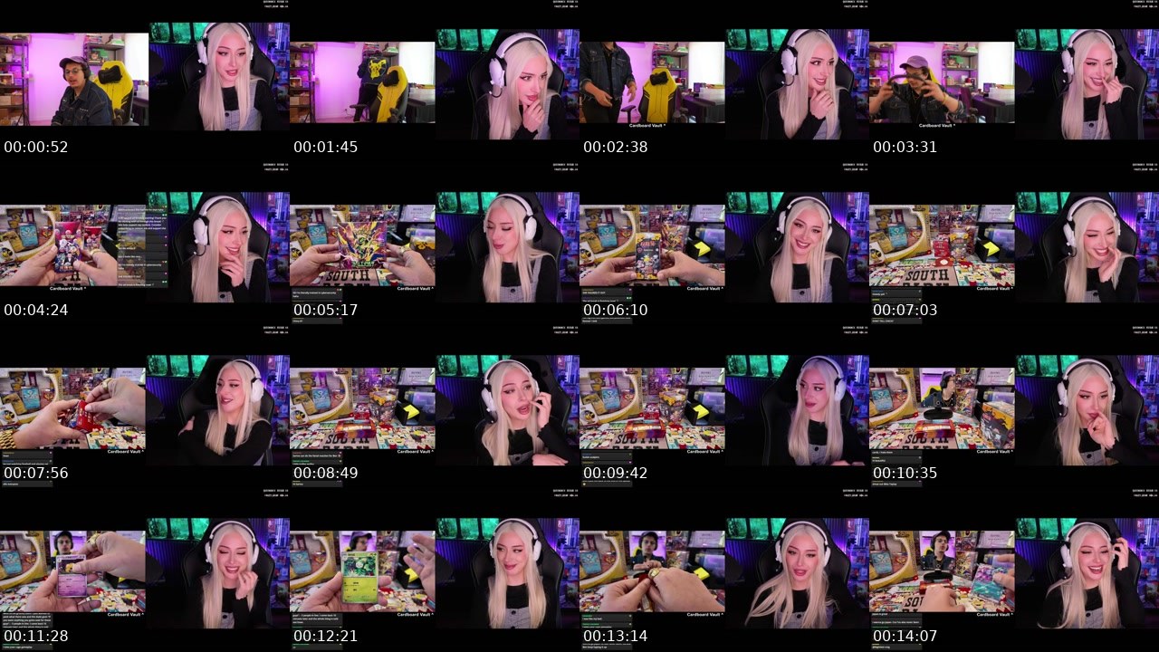 Contact-sheet preview of sarina's Twitch recording