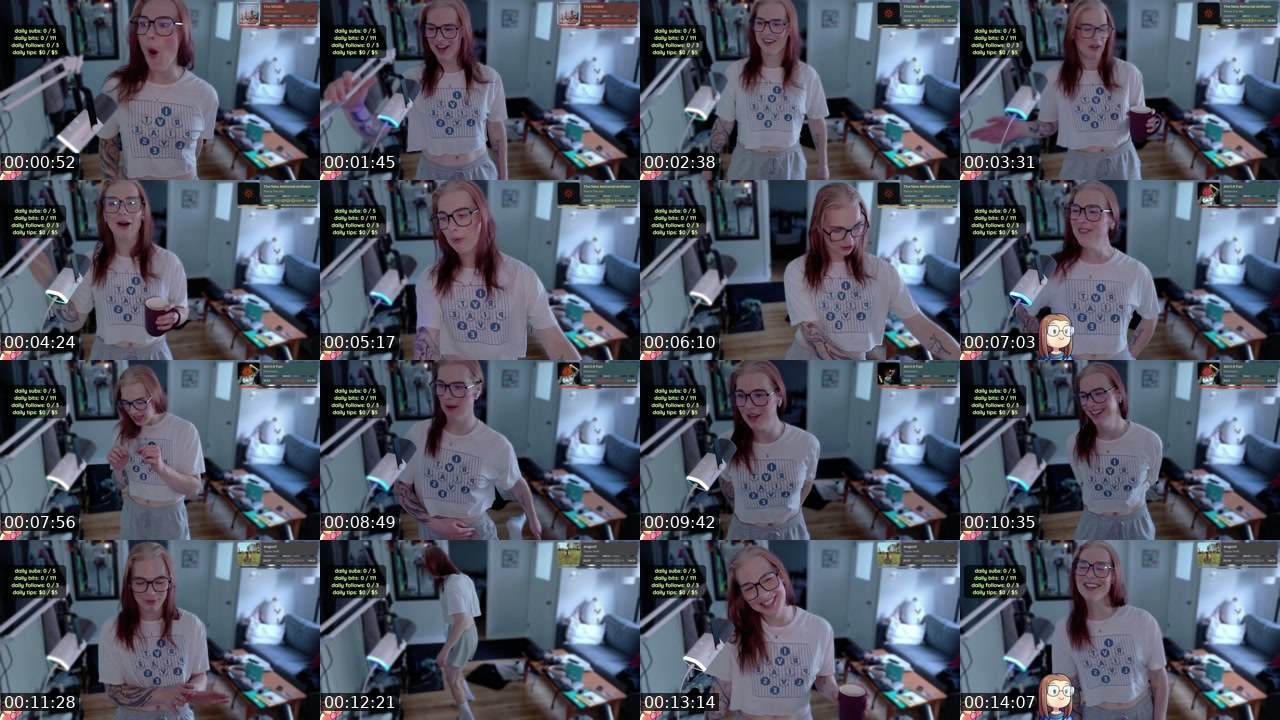 Contact-sheet preview of TheRoxiePop's Twitch recording