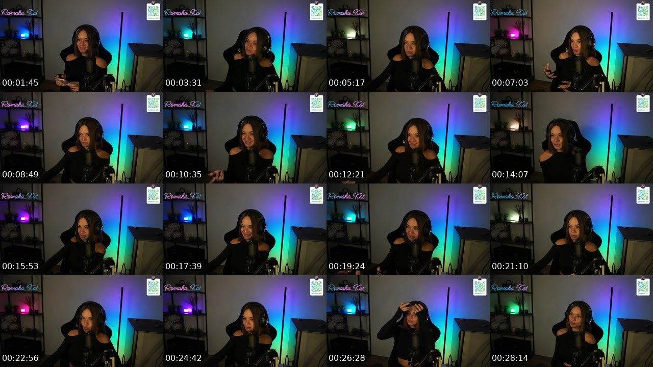 Contact-sheet preview of romaha_kat's Twitch recording