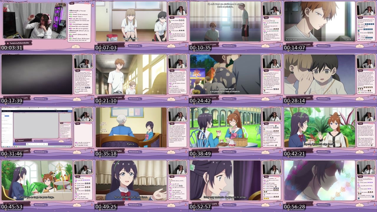 Contact-sheet preview of hitomikeiko's Twitch recording