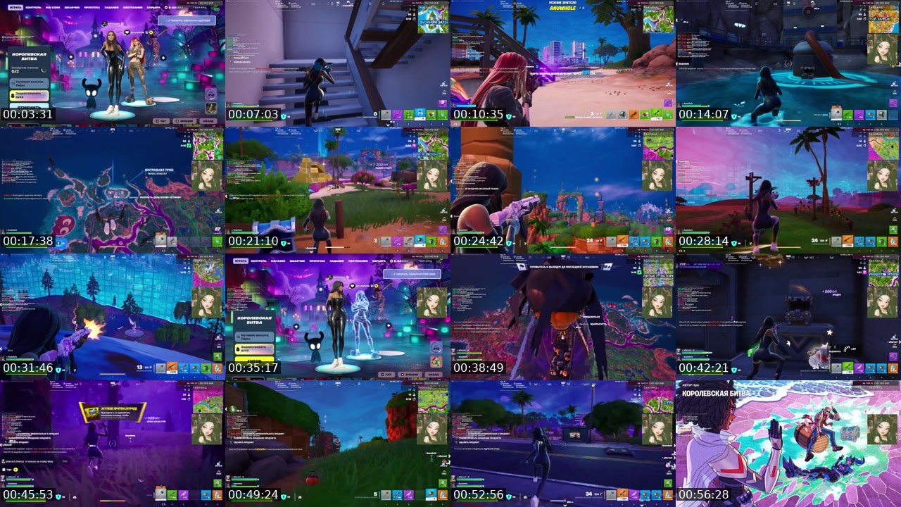 Contact-sheet preview of bourbonya's Twitch recording