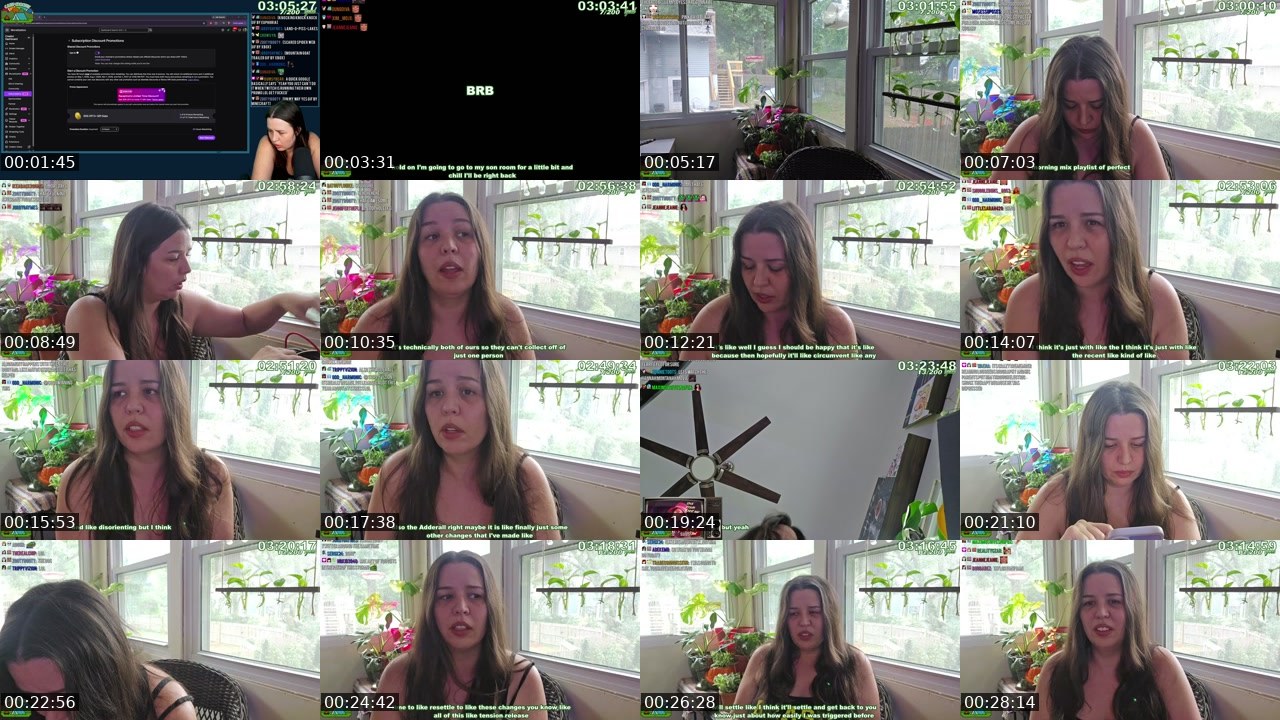 Contact-sheet preview of Kaceytron's Twitch recording