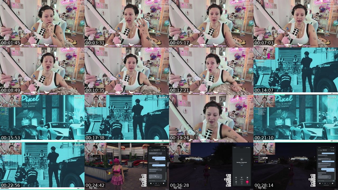 Contact-sheet preview of vanillamace's Twitch recording
