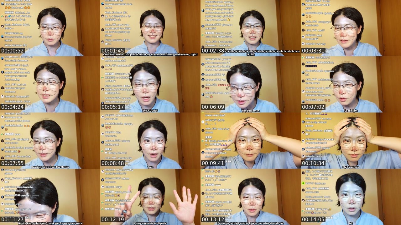 Contact-sheet preview of yoruno_shino's Twitch recording