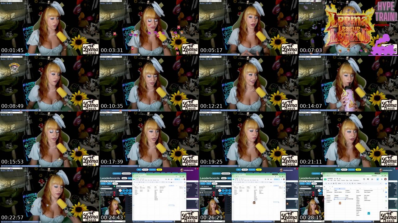 Contact-sheet preview of MissLeemaLee's Twitch recording