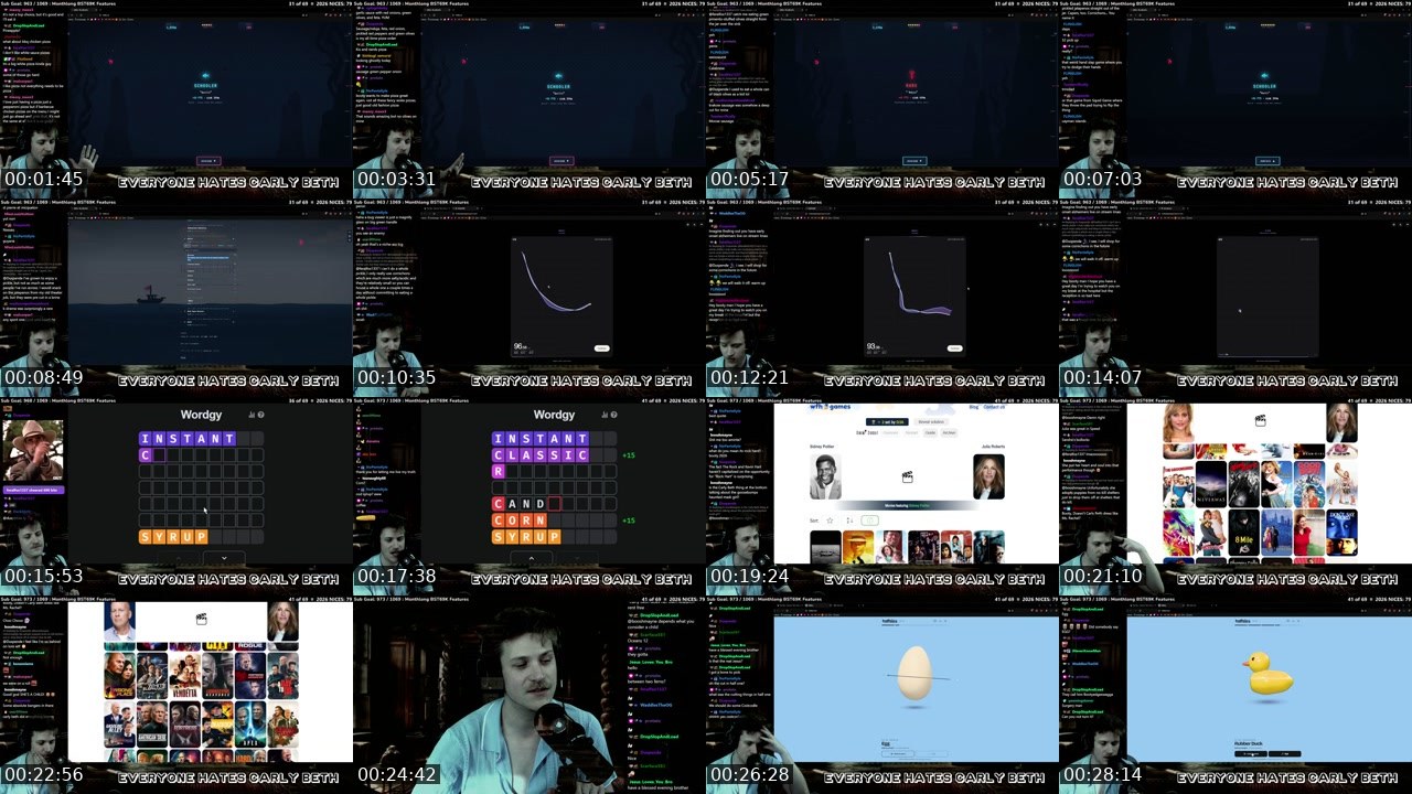 Contact-sheet preview of bootyswagga's Twitch recording