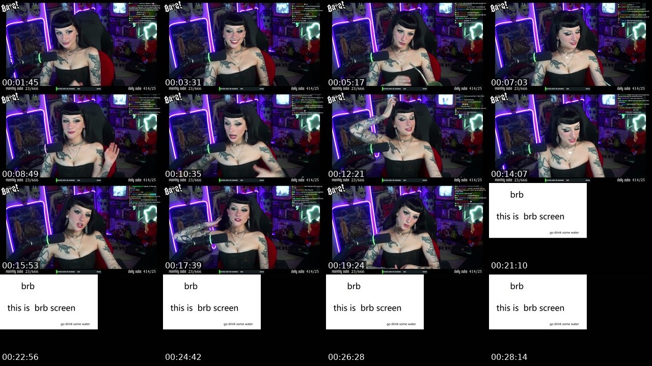 Contact-sheet preview of Batz's Twitch recording