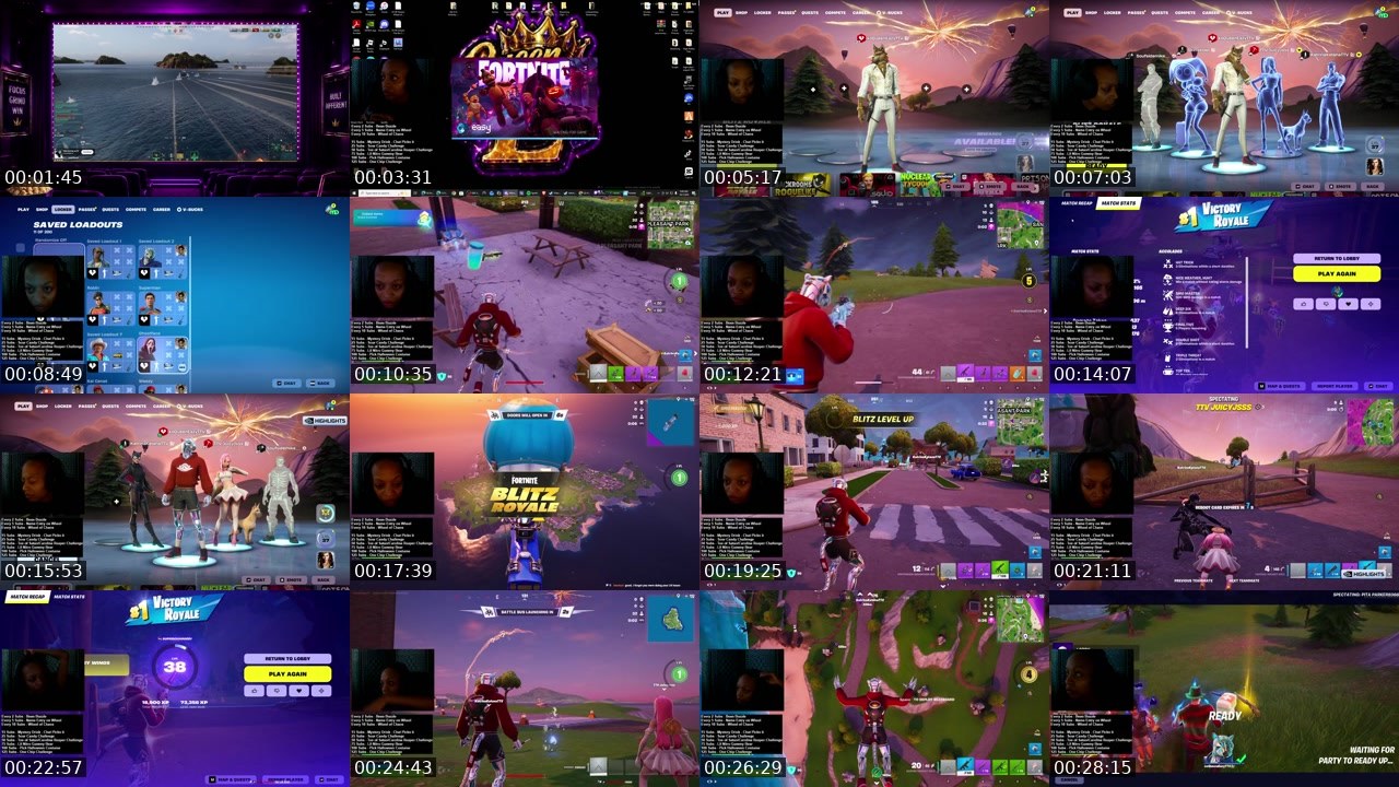 Contact-sheet preview of xoQueenEazy's Twitch recording
