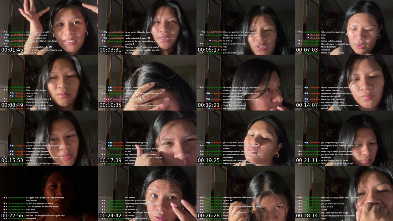 Contact-sheet preview of dayanara254's Twitch recording