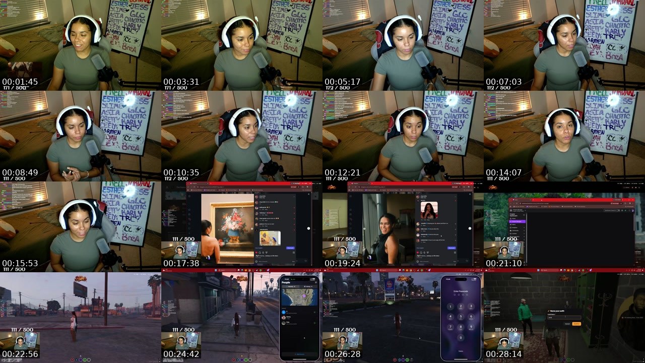 Contact-sheet preview of amg_butter's Twitch recording