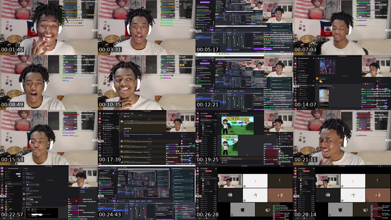 Contact-sheet preview of savemeerme's Twitch recording