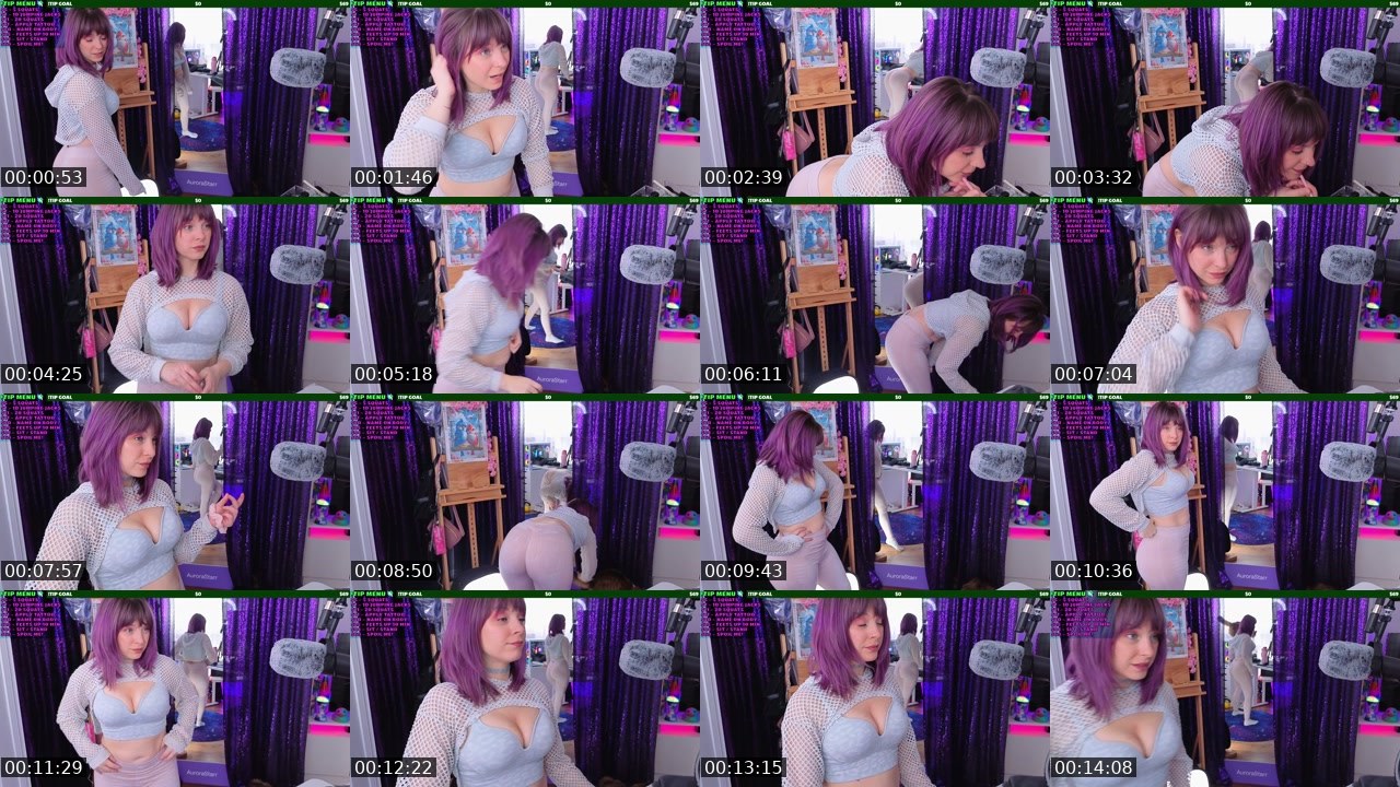 Contact-sheet preview of AuroraStarr's Twitch recording