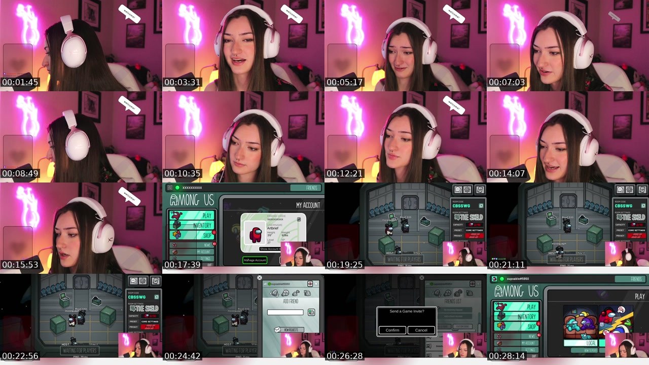Contact-sheet preview of RoxC333's Twitch recording