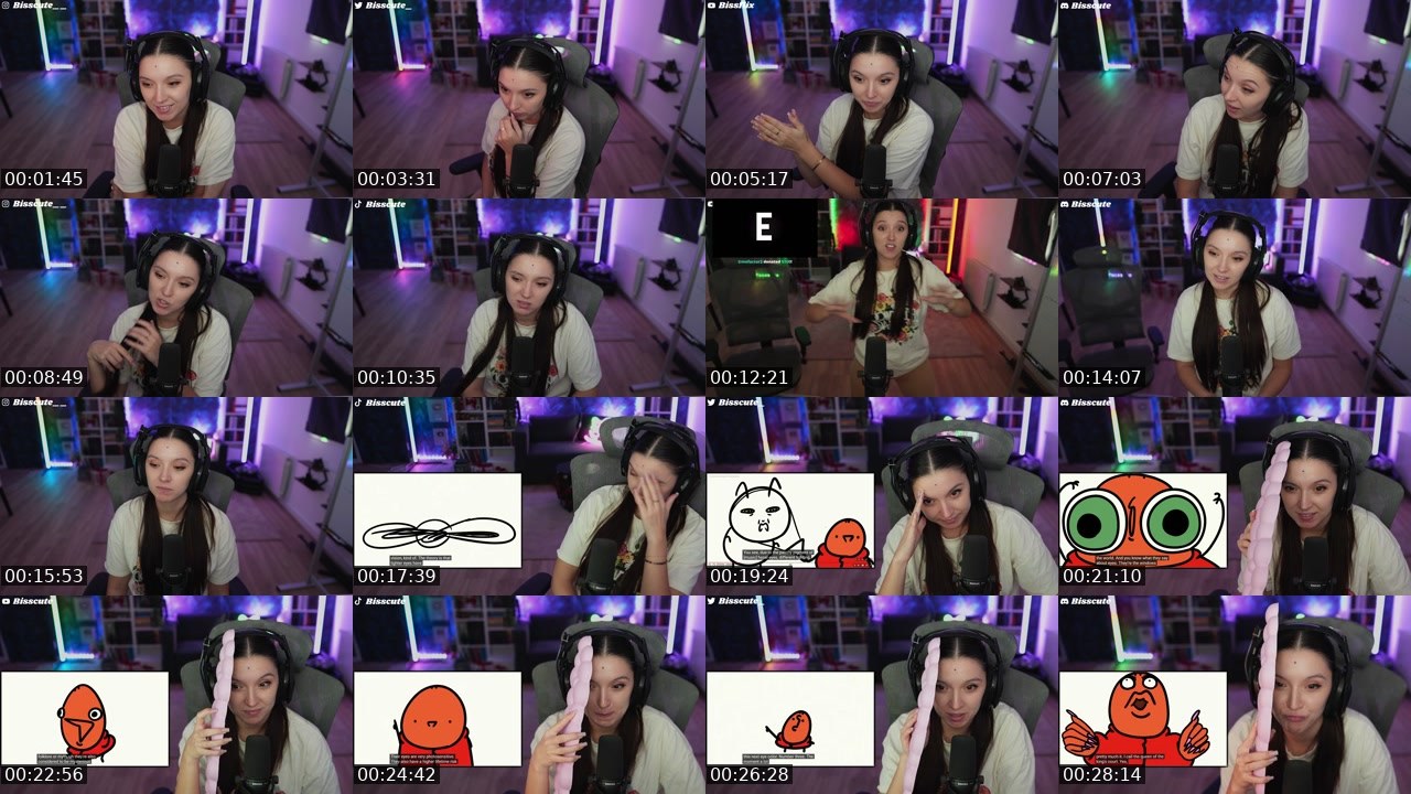 Contact-sheet preview of Bisscute's Twitch recording