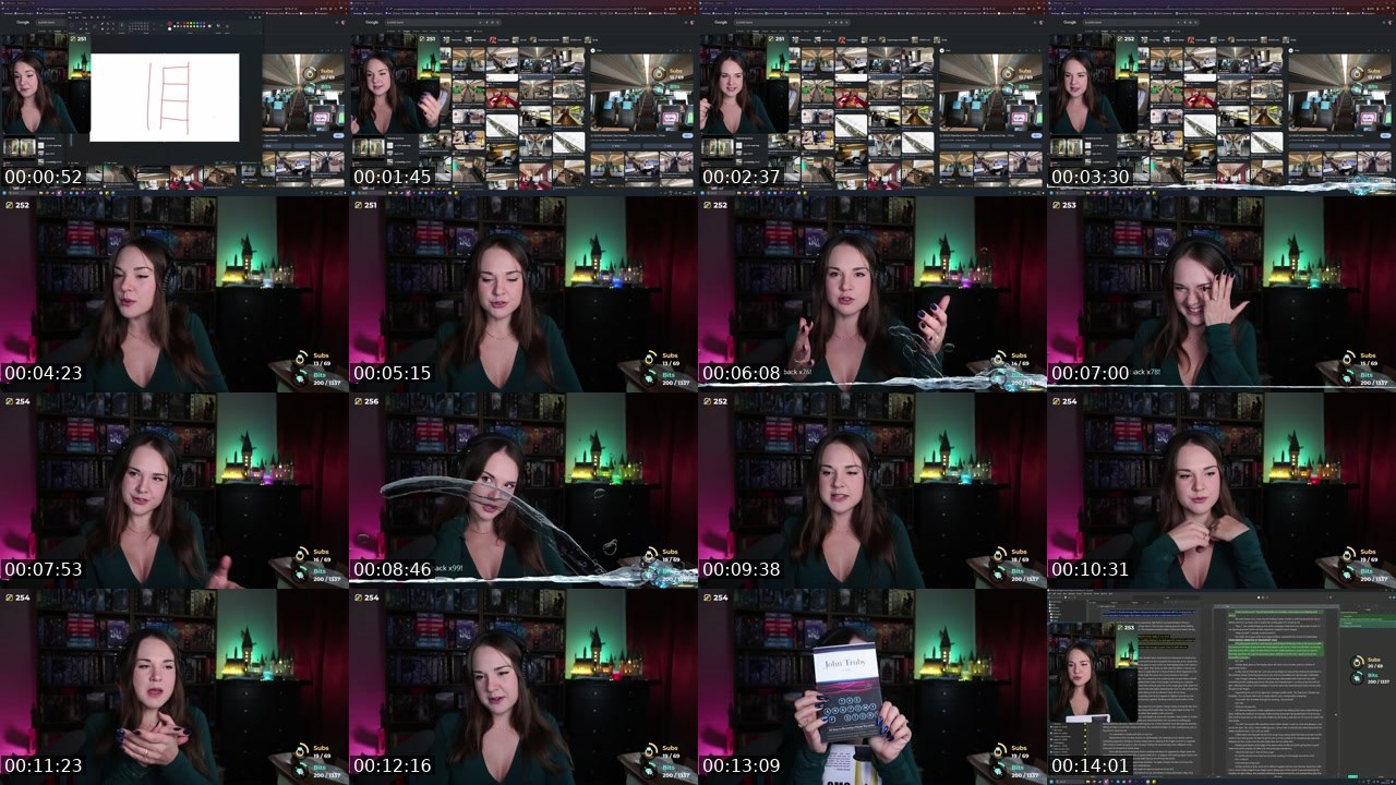 Contact-sheet preview of Gabbie's Twitch recording