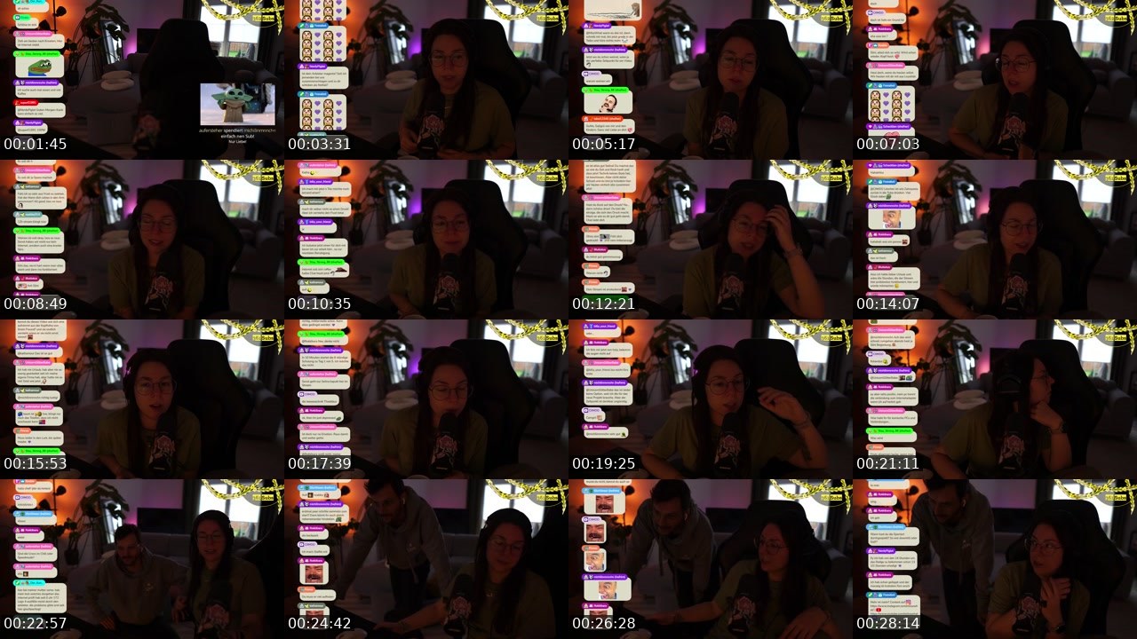 Contact-sheet preview of MissWhat's Twitch recording