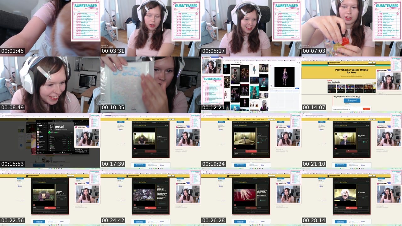 Contact-sheet preview of ImAstridHello's Twitch recording