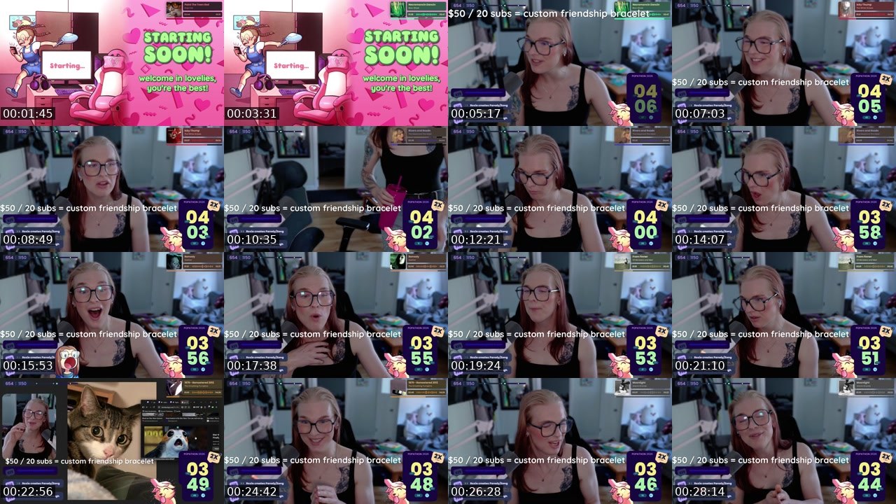 Contact-sheet preview of TheRoxiePop's Twitch recording