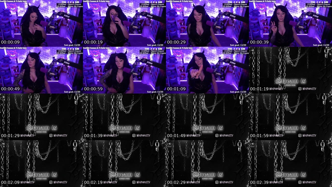 Contact-sheet preview of MissPurple's Twitch recording