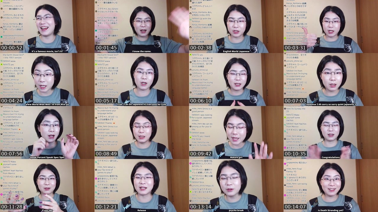 Contact-sheet preview of yoruno_shino's Twitch recording