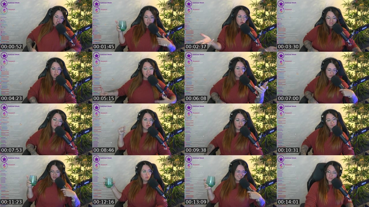 Contact-sheet preview of chloee_fitgamer's Twitch recording