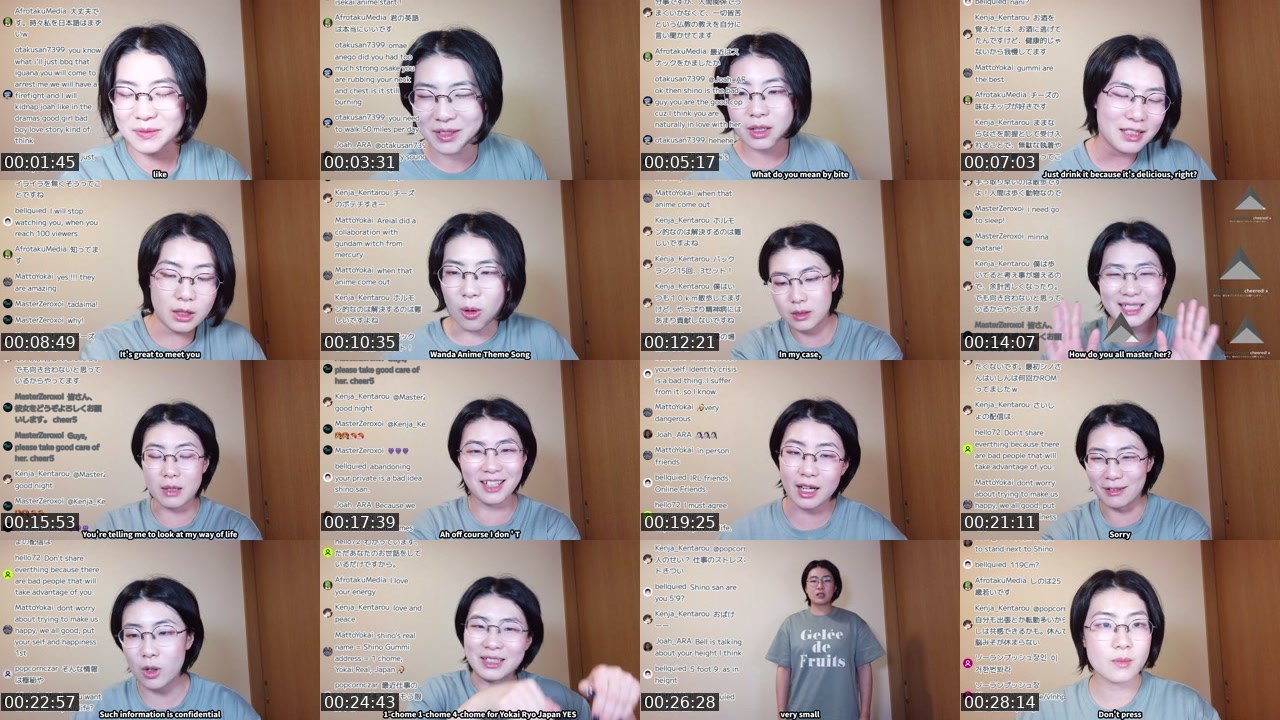 Contact-sheet preview of yoruno_shino's Twitch recording