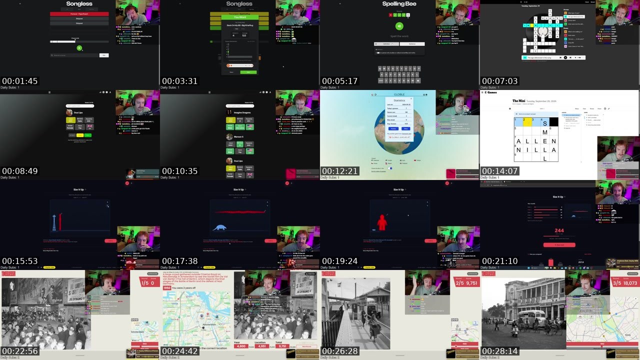 Contact-sheet preview of cochard's Twitch recording