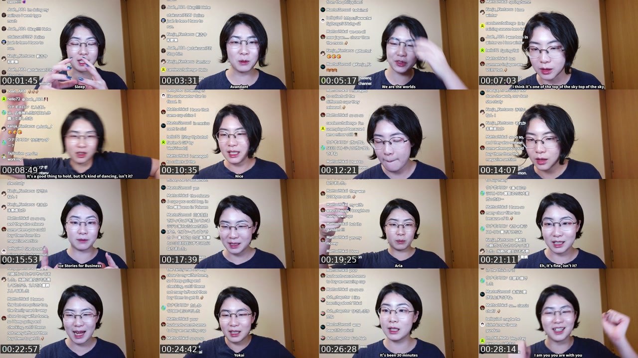 Contact-sheet preview of yoruno_shino's Twitch recording