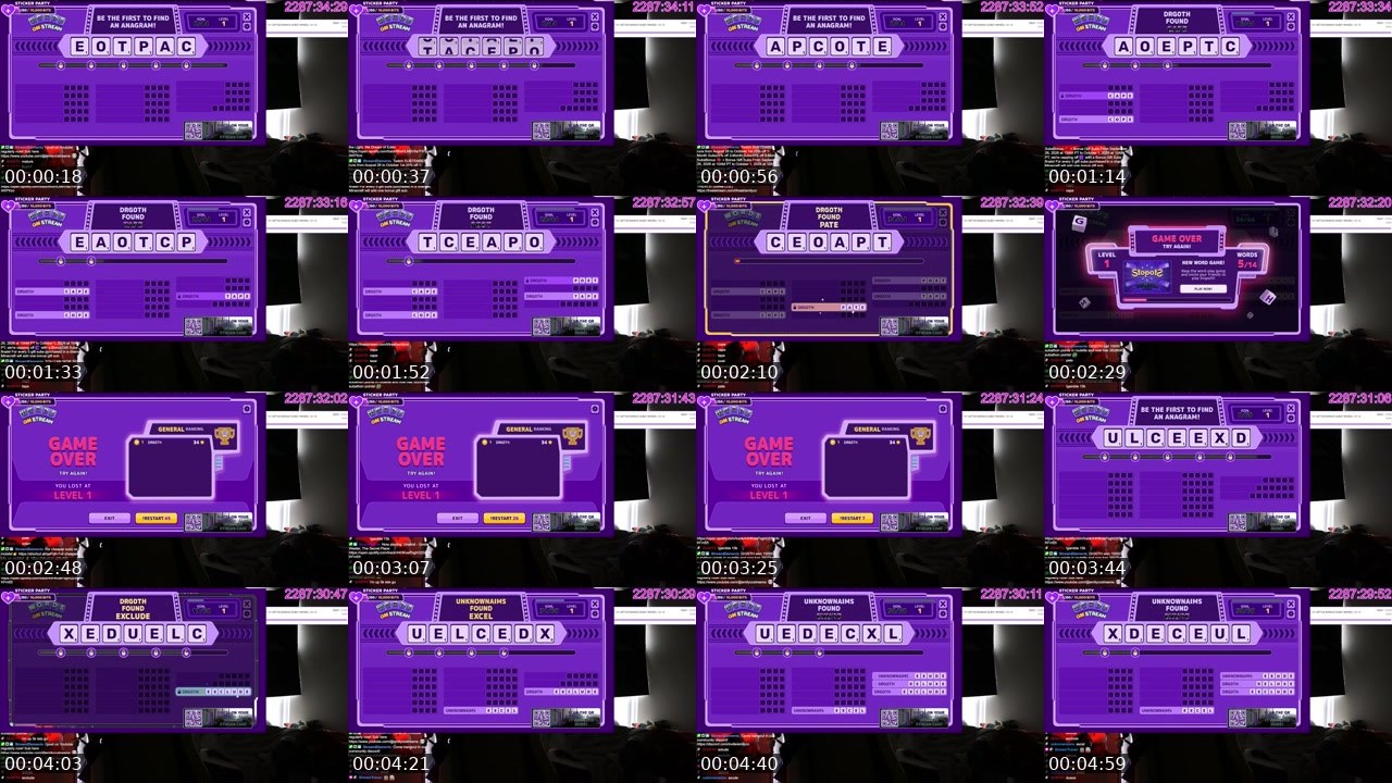 Contact-sheet preview of Emilycc's Twitch recording