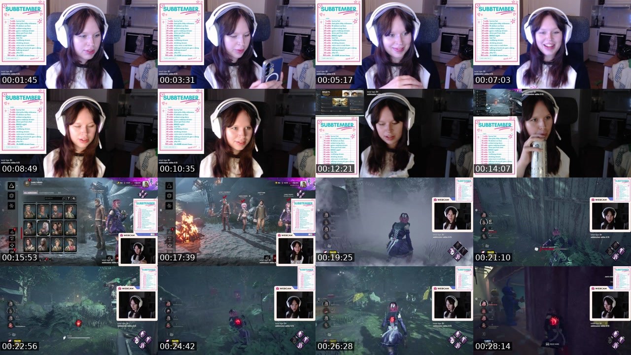 Contact-sheet preview of ImAstridHello's Twitch recording