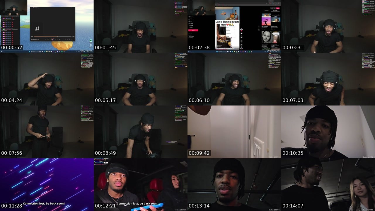 Contact-sheet preview of drxidz's Twitch recording