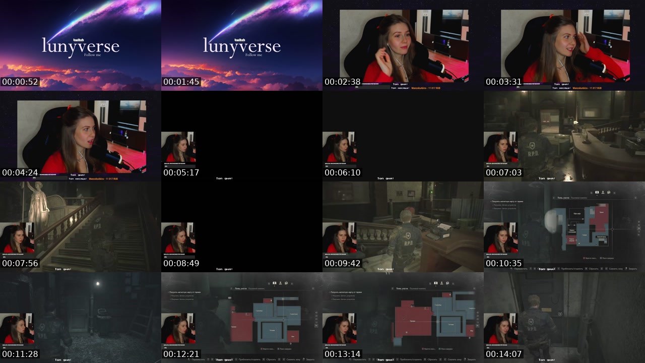 Contact-sheet preview of lunyverse's Twitch recording