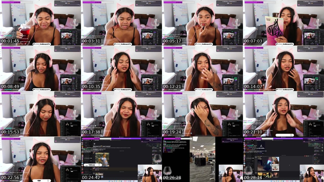 Contact-sheet preview of ImMonarchTv's Twitch recording